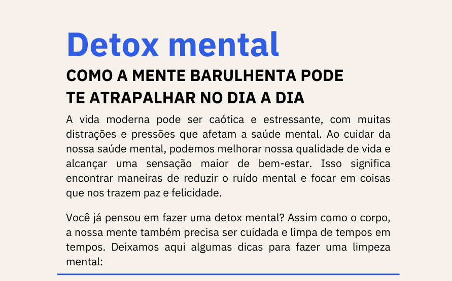 Detox mental